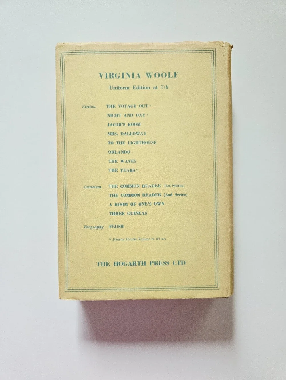 The Voyage Out by Virginia Woolf 1949 6th Print Hogarth Press Uniform Ed HC DJ